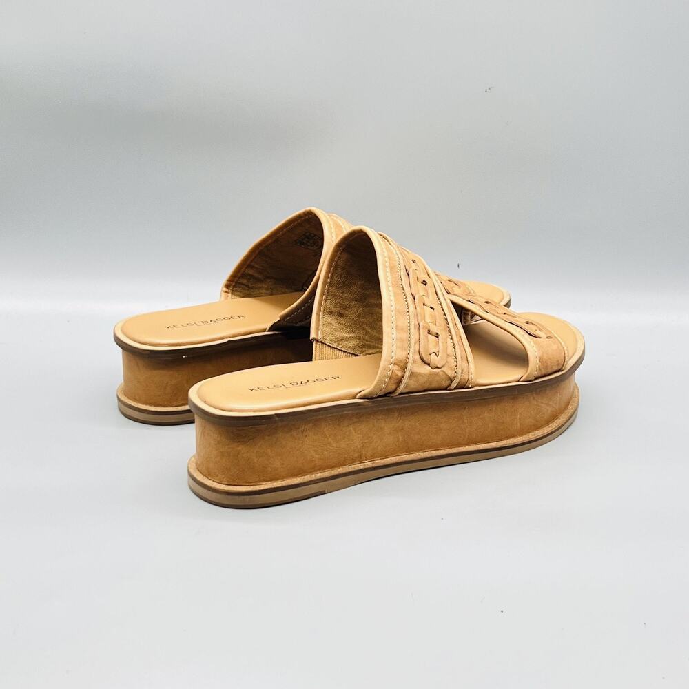 Kelsi Dagger Sandals Womens 10 Brown Leather Platform Wedge Slide Comfort Shoes - Picture 7 of 9